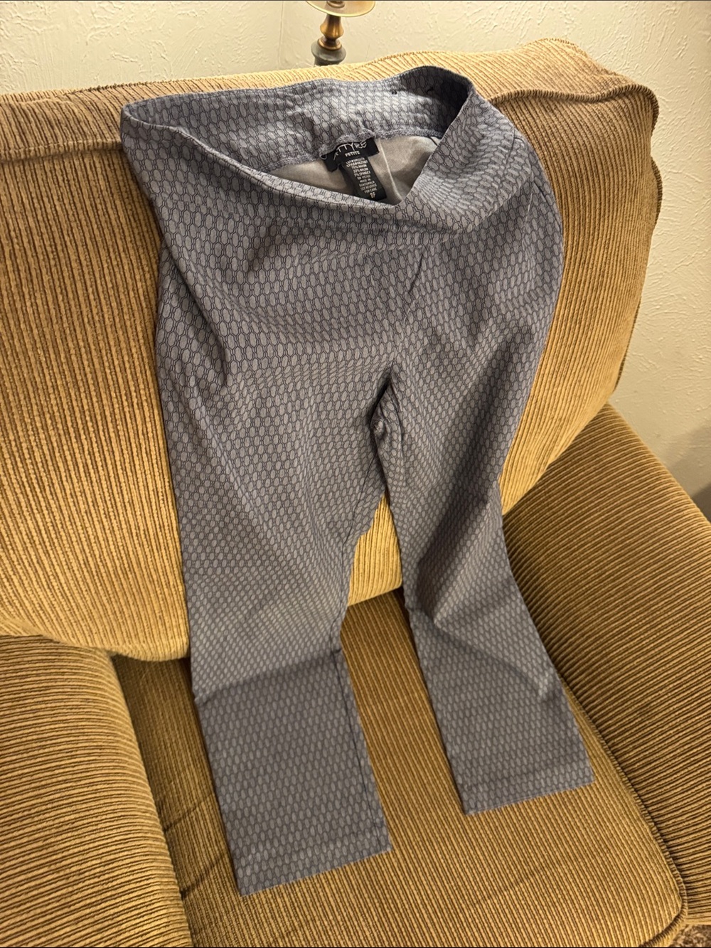 Attyre Collection Gray/Black Textured women’s Stretch Pants